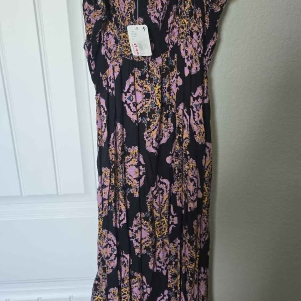 Ariat Black and Pink Patterned Maxi Dress